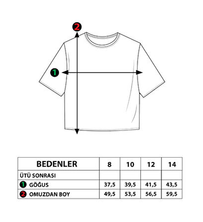 Toontoy Kız Çocuk Baskılı Taş İşlemeli Yanı Şerit Detaylı Tişört