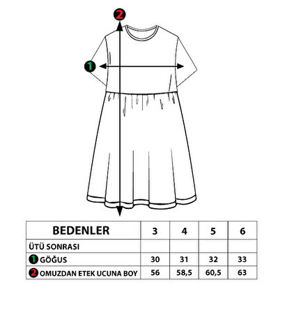 Toontoy Kız Çocuk Çiçek Desenli Yazı Nakışlı Pullu Taş İşlemeli Elbise