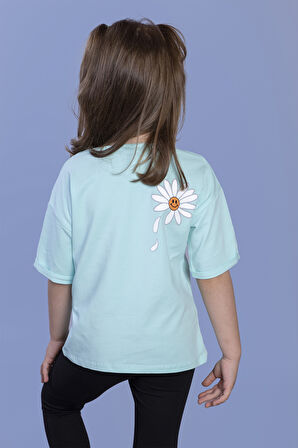 Toontoy Kız Çocuk Papatya Desenli Sweet Girls Baskılı Tişört