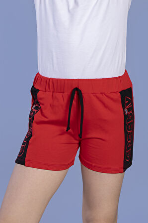 Toontoy Kız Çocuk İki Yanı Garnili Creativ Nakışlı Şort