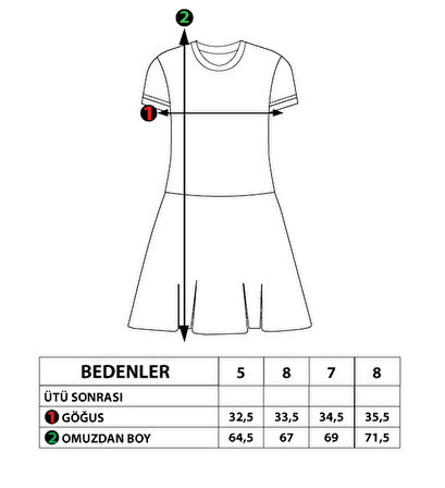 Toontoy Kız Çocuk Tülü Trend Baskılı Şerit Detaylı Elbise