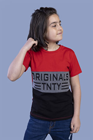 Toontoy Erkek Çocuk Garni Detaylı Baskılı Tişört