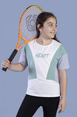 Toontoy Kız Çocuk Garni Detaylı Baskılı Tişört