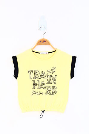 Toontoy Kız Çocuk Baskılı Taş İşlemeli Tişört