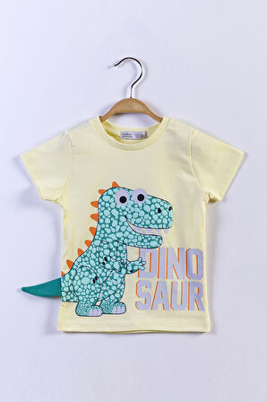 Toontoy Erkek Çocuk Kabartmalı Dinazor Baskılı Tişört
