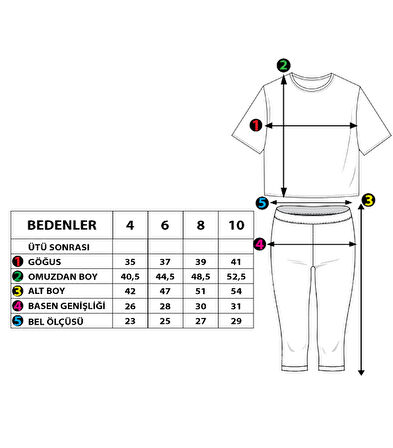 Toontoy Kız Çocuk Kesik Detaylı Baskılı Taytlı Takım