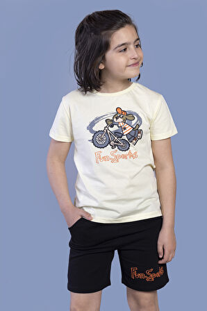 Toontoy Erkek Çocuk Bisiklet Süren Köpek Baskılı Takım