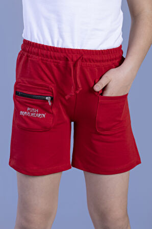 Toontoy Kız Çocuk Cebi Fermuar Kapatmalı Nakışlı Şort