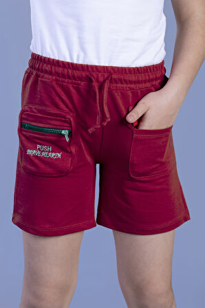 Toontoy Kız Çocuk Cebi Fermuar Kapatmalı Nakışlı Şort