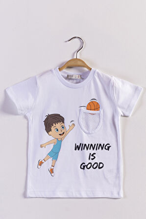 Toontoy Erkek Çocuk Cep Detaylı Baskılı Tişört