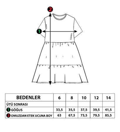 Toontoy Kız Çocuk Büzgü Detaylı Baskılı Elbise
