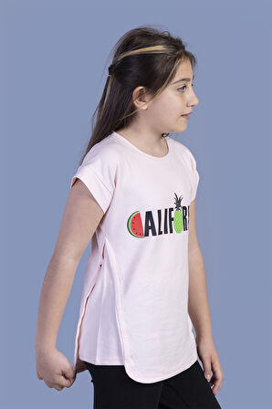 Toontoy Kız Çocuk California Baskılı Tişört