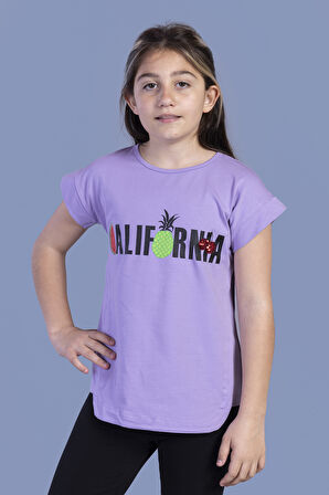 Toontoy Kız Çocuk California Baskılı Tişört