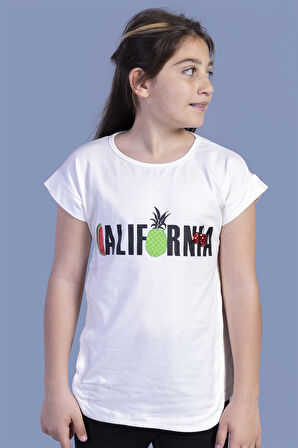 Toontoy Kız Çocuk California Baskılı Tişört