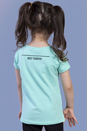 Toontoy Kız Çocuk Kalp Baskılı Tişört