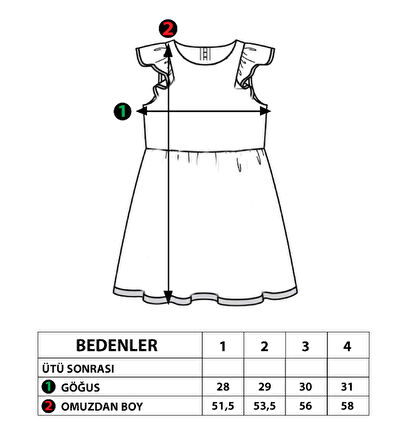 Toontoy Kız Çocuk Komple Ananas Baskılı Çiçek Aksesuarlı Elbise