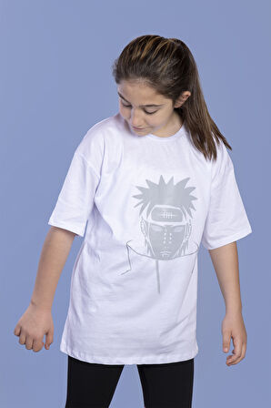 Toontoy Unisex Çocuk Reflektör Baskılı Tişört