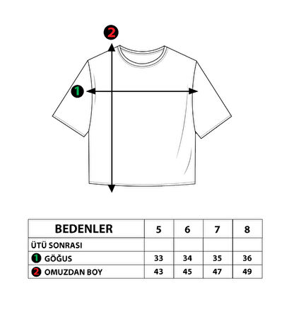 Toontoy Kız Çocuk Kolları Detaylı  Ananas Baskılı Tişört