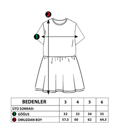 Toontoy Kız Çocuk Puantiyeli Tül Detaylı Dijital Baskılı Elbise