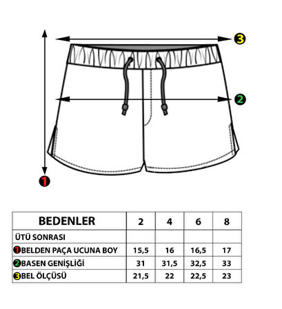 Toontoy Kız Çocuk Beli Lastikli İki Yanı Cepli Nakışlı Şort