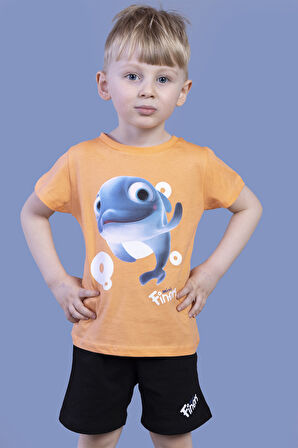 Toontoy Erkek Çocuk Balık Baskılı Şortlu Takım