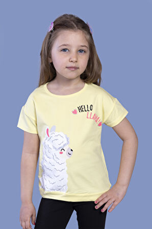 Toontoy Kız Çocuk Kuzu Baskılı Tişört