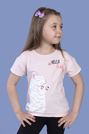 Toontoy Kız Çocuk Kuzu Baskılı Tişört