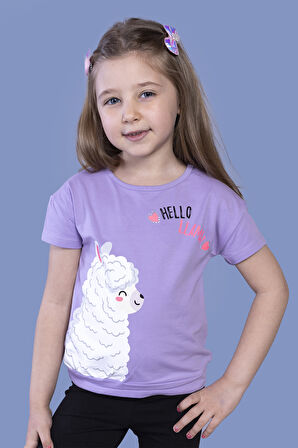 Toontoy Kız Çocuk Kuzu Baskılı Tişört
