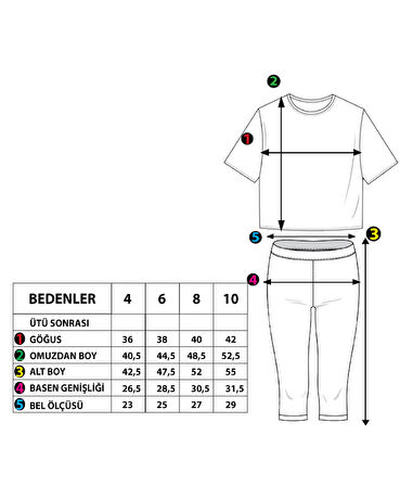 Toontoy Kız Çocuk Batik Desenli Baskılı Taytlı Takım