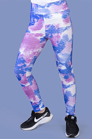 Toontoy Kız Çocuk Batik Desenli Kabartma Detaylı Tayt