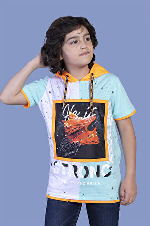 Toontoy Erkek Çocuk Garni Detaylı Baskılı Tişört