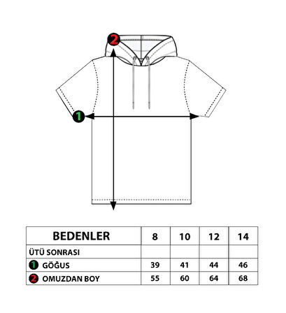 Toontoy Erkek Çocuk Garni Detaylı Kapüşonlu Baskılı Tişört
