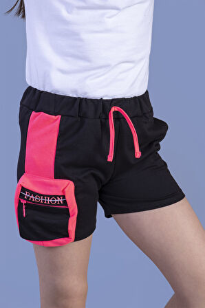 Toontoy Kız Çocuk Neon Uyumlu Çanta Detaylı Şort