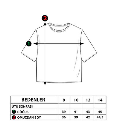 Toontoy Kız Çocuk Baskılı Crop Tişört