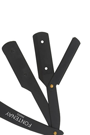 Fontenay Kapaklı Jilet Takılabilir Çelik Sakal Usturası - Paslanmaz Mat Siyah