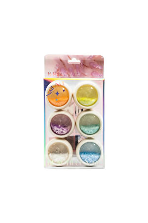 Fontenay Tırnak Glitter Ayna Tozu, Krom Glitter, Manikür Tırnak Tozu 6'lı Set