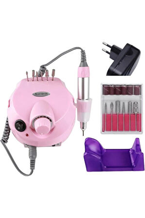 Fontenay ZS-601 Elektrikli Tırnak Törpü Makinası Nail Drill Freze Kuru Manikür Pembe