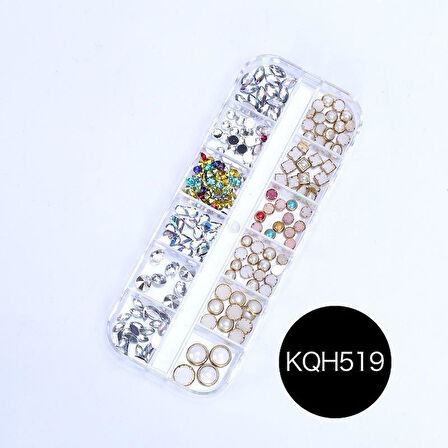 Fontenay Nail Art Charm 12 Çeşit Renkli Tırnak Charms Koleksiyonu TırnakCharm NailCharms 12'li Kutulu