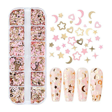 Fontenay NailArt Charm 12Çeşit RenkliTırnak Charms Koleksiyonu TırnakCharm NailCharms 12'li Kutulu 6