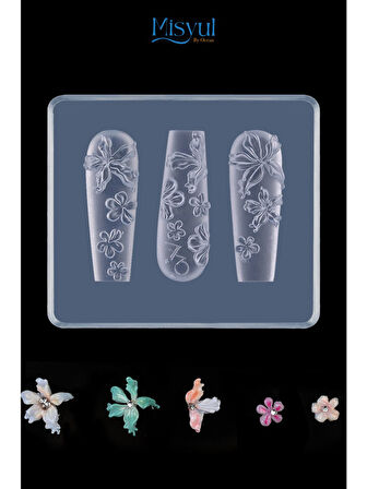 Fontenay Nail Art Desen Kalıbı, Charm Tırnak Süsleme 3D Silikon Kalıp
