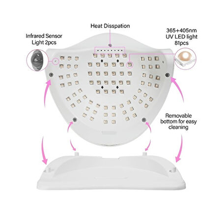 Fontenay SUN X 26 UV LED TIRNAK KURUTUCU 380 W 81 UV LED PROTEZ TIRNAK KALICI OJE KURUTMA MAKİNESİ