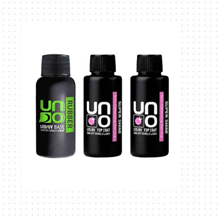 Fontenay Profesyonel Uno Rubber Base Coat & Uno Super Shine Top Coat X2 50ML 3'Lü Set