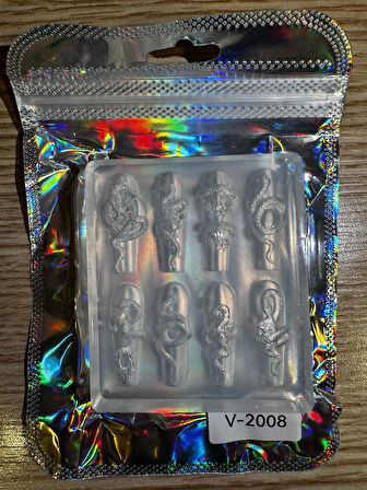 Fontenay Nail Art Desen Kalıbı, Charm Tırnak Süsleme 3D Silikon Kalıp Set V-2008