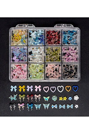 Fontenay Tırnak süsleme Protez Tırnak Nail Art Süsleme Charm 3D Karışık Desenli
