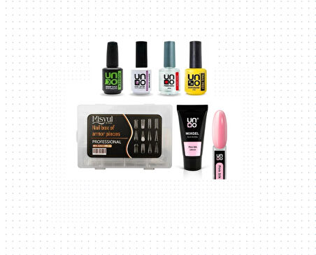 Fontenay Uno PolyJel PinkSilk 30G+ProtezTırnak Tips ÜstForm JelTips+BaseCoatTopCoatPrimerDehydrator