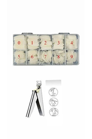 Fontenay Protez Tırnak 500'lü kemikTips -tips Makası - 2'li Set