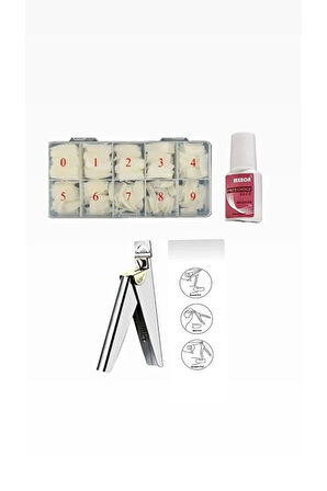 Fontenay Protez Tırnak 500'lü kemikTips -tips Makası - 2'li Set