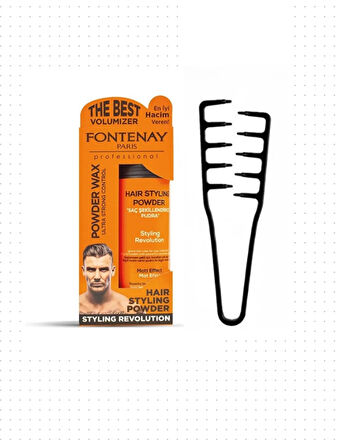 Fontenay Saç Şekillendirici Pudra Toz Wax Ultra Strong 20gr + Mucizevi Saç Tarağı 2'li Set