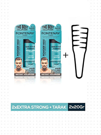 Fontenay Saç Şekillendirici Pudra Toz Wax Matt Effect 20gr X2 + Mucizevi Saç Tarağı 3'lü Set