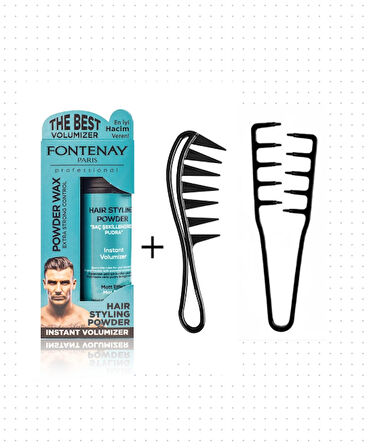 FONTENAY SAÇ PUDRA TOZ WAX MAT EFFECT 20GR + MUCİZEVİ ŞEKİL TARAĞI + ŞEKİL TARAK 3'LÜ SET